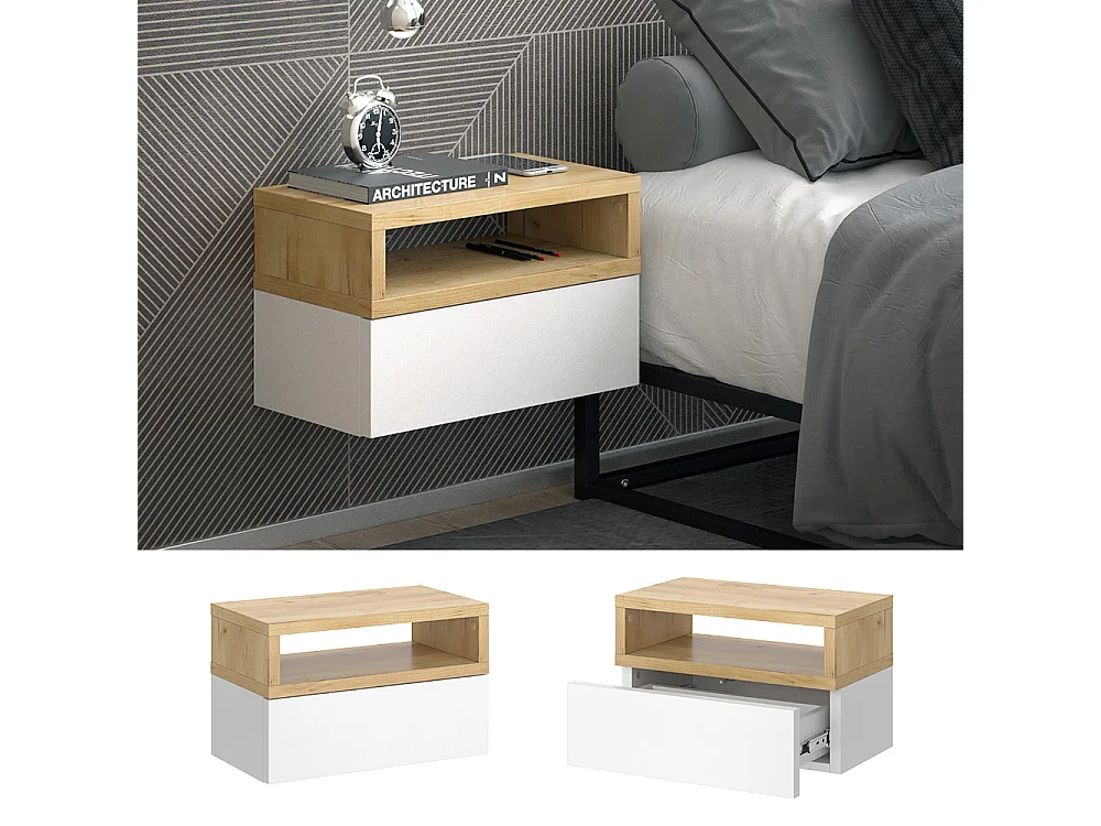 Table de chevet marron 45x25.3x28 urbano