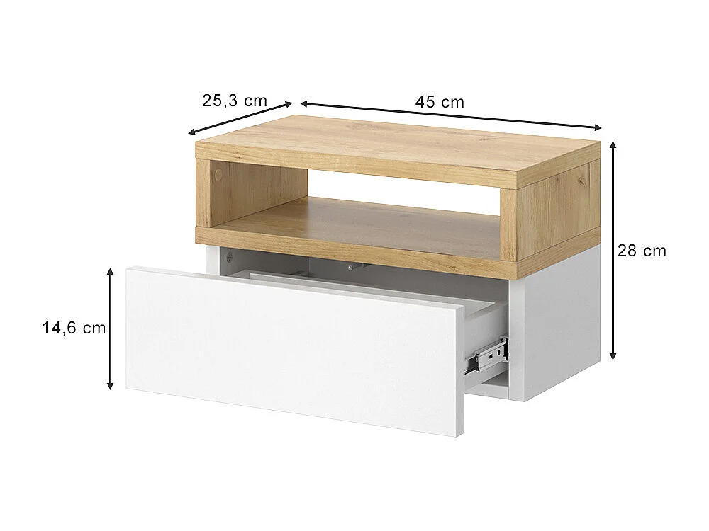 Table de chevet marron 45x25.3x28 urbano