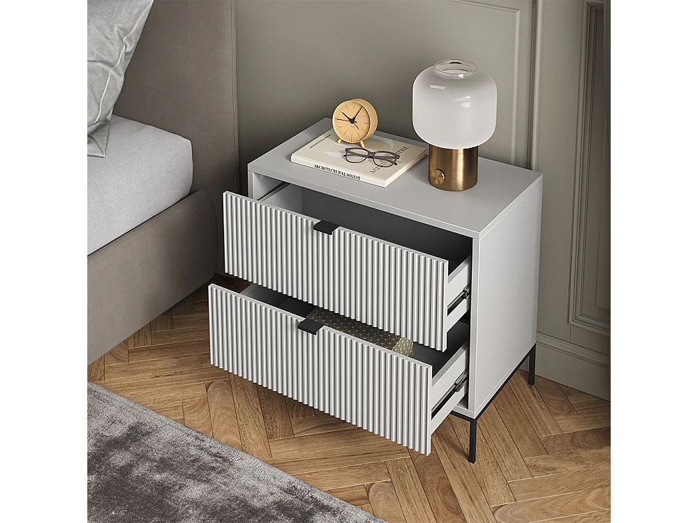 Table de chevet gris 66x36x60 eliza