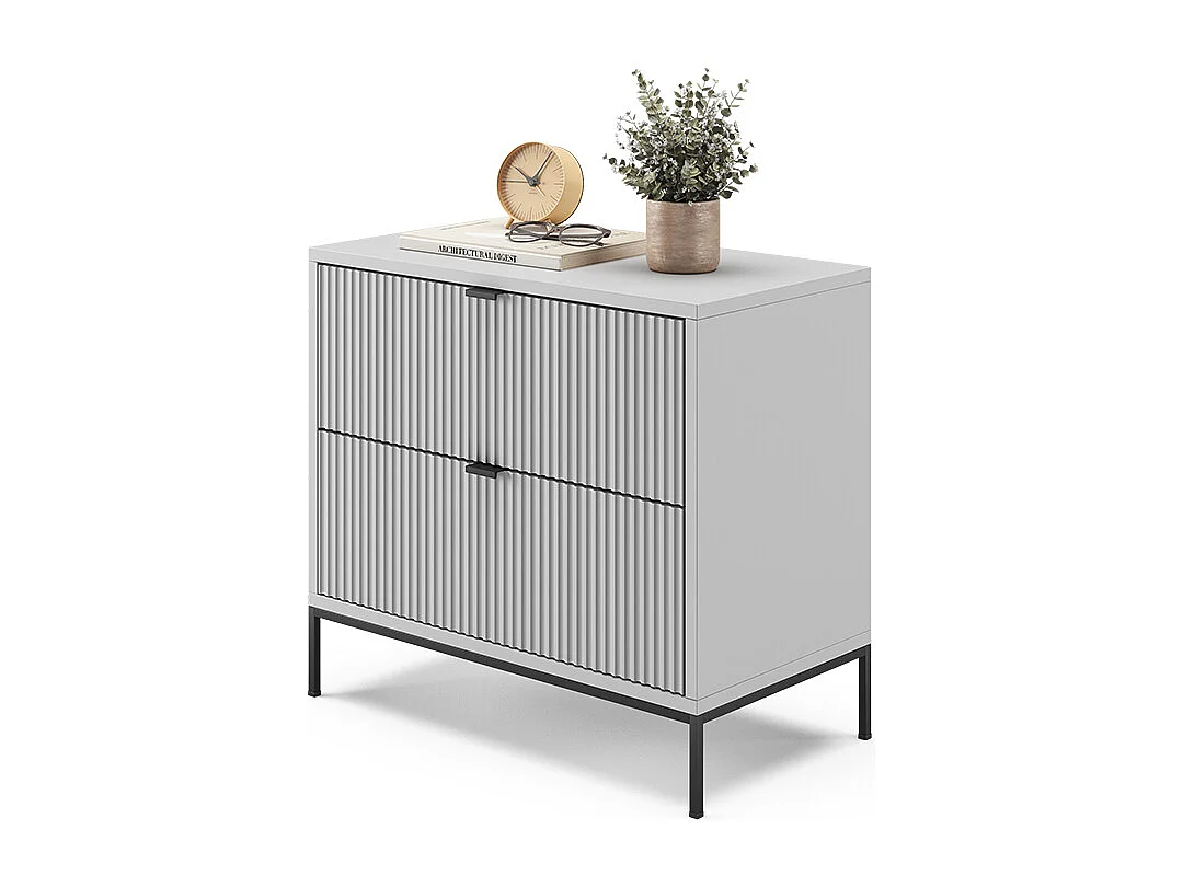 Table de chevet gris 66x36x60 eliza