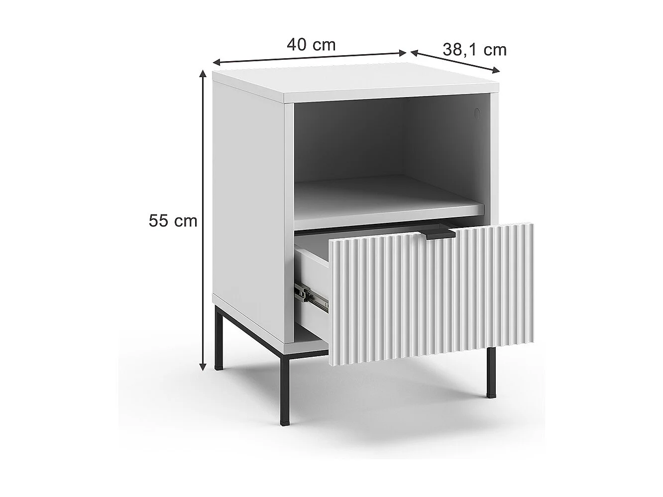 Stolik nocny biały 40x38.1x55 eliza