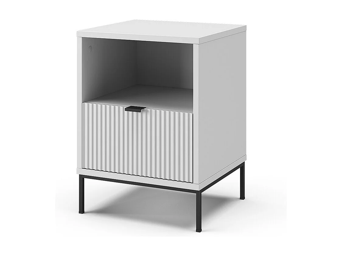 Table de nuit blanc 40x38.1x55 eliza