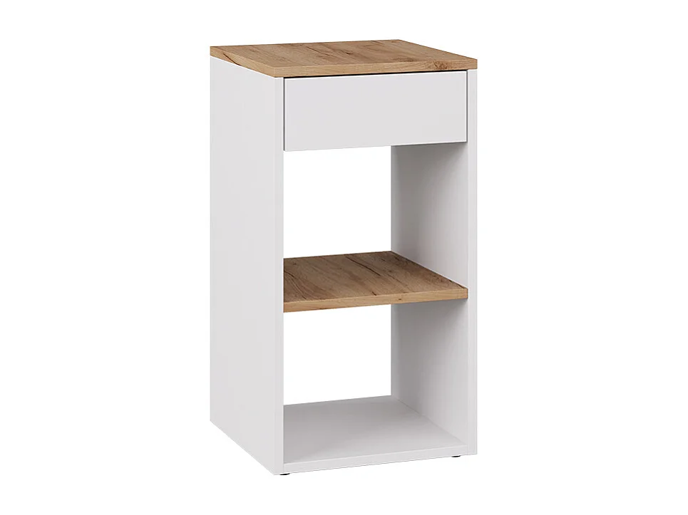 Table de chevet chêne blanc/force de lor 35x35x65 dany
