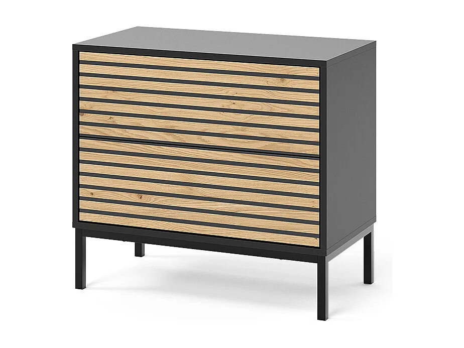 Table de nuit chêne doré/anthracite 66x36x60 eliza