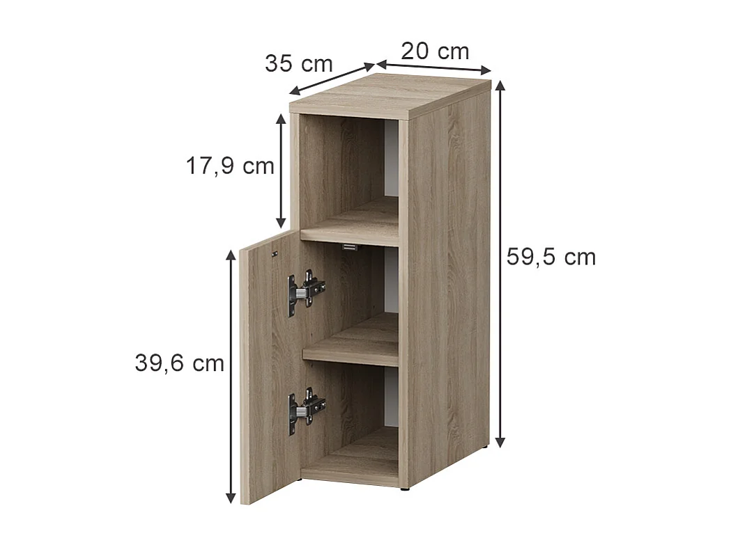 Table de chevet sonoma 20x35x59.5 enton