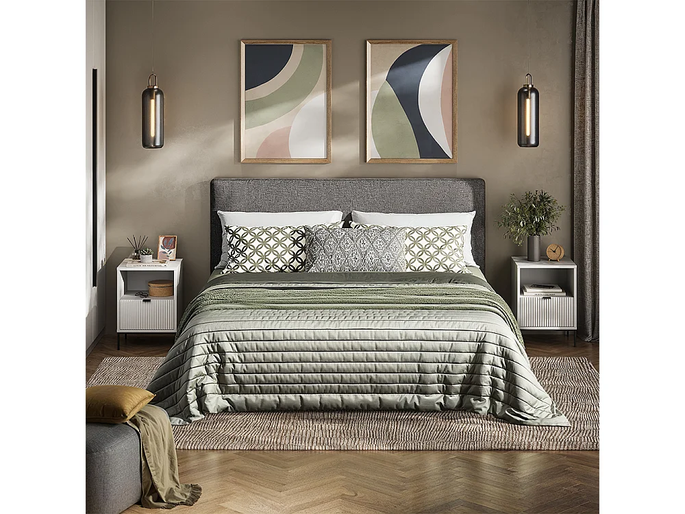 Comodino bianco 40x38.1x55 eliza