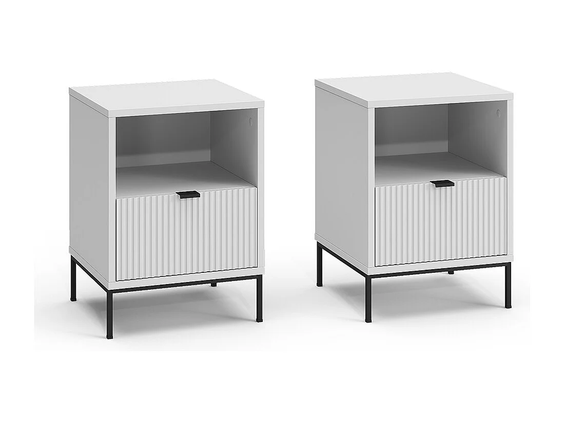 Table de nuit blanc 40x38.1x55 eliza