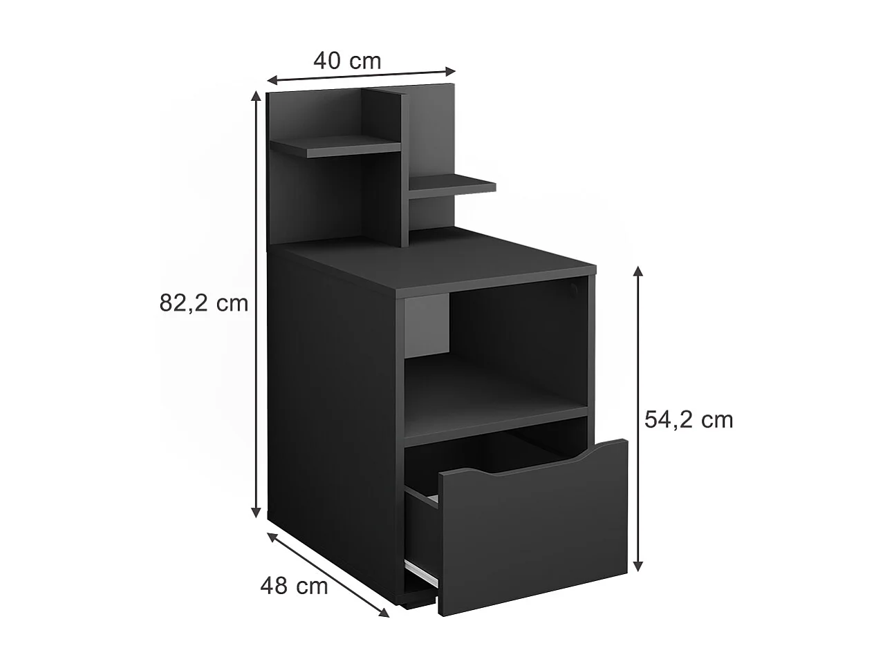 Nachttisch anthrazit 40x48x82.2 ruben