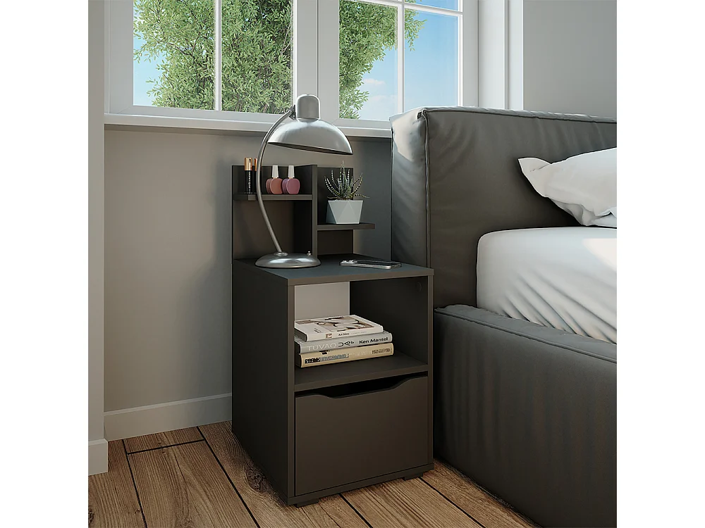 Table de nuit anthracite 40x48x82.2 ruben