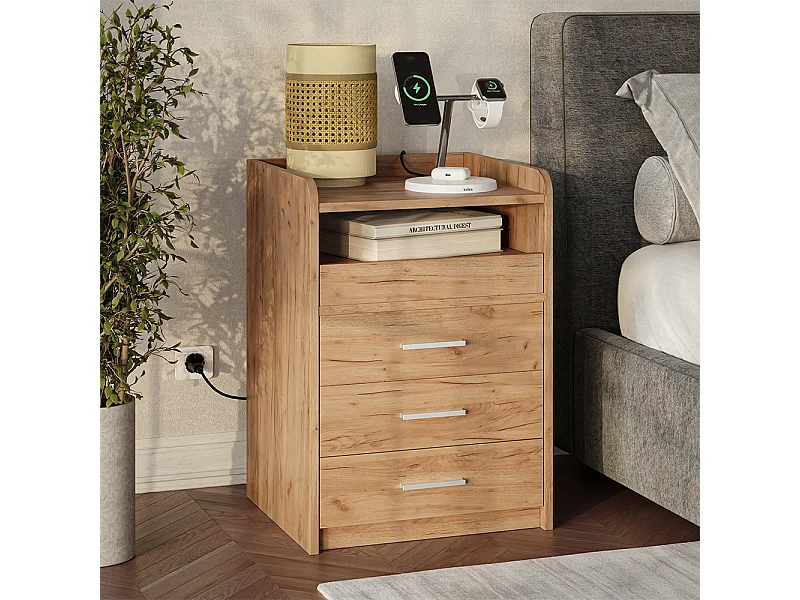 Stolik nocny złoty dąb energetyczny 45x40x64 edis