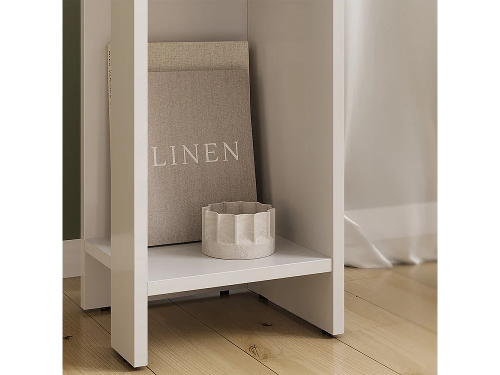 Bedside table white 27x25x60 lenar
