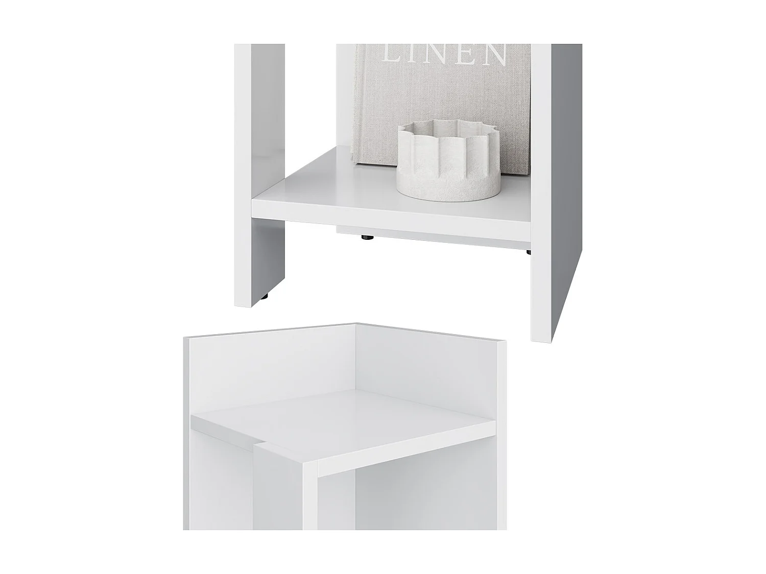 Bedside table white 27x25x60 lenar