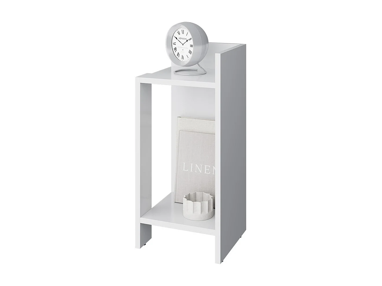 Bedside table white 27x25x60 lenar
