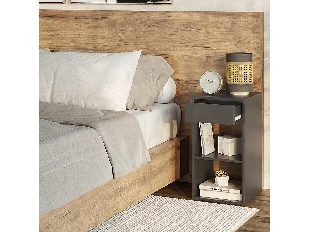 Table de chevet anthracite 35x35x65 dany