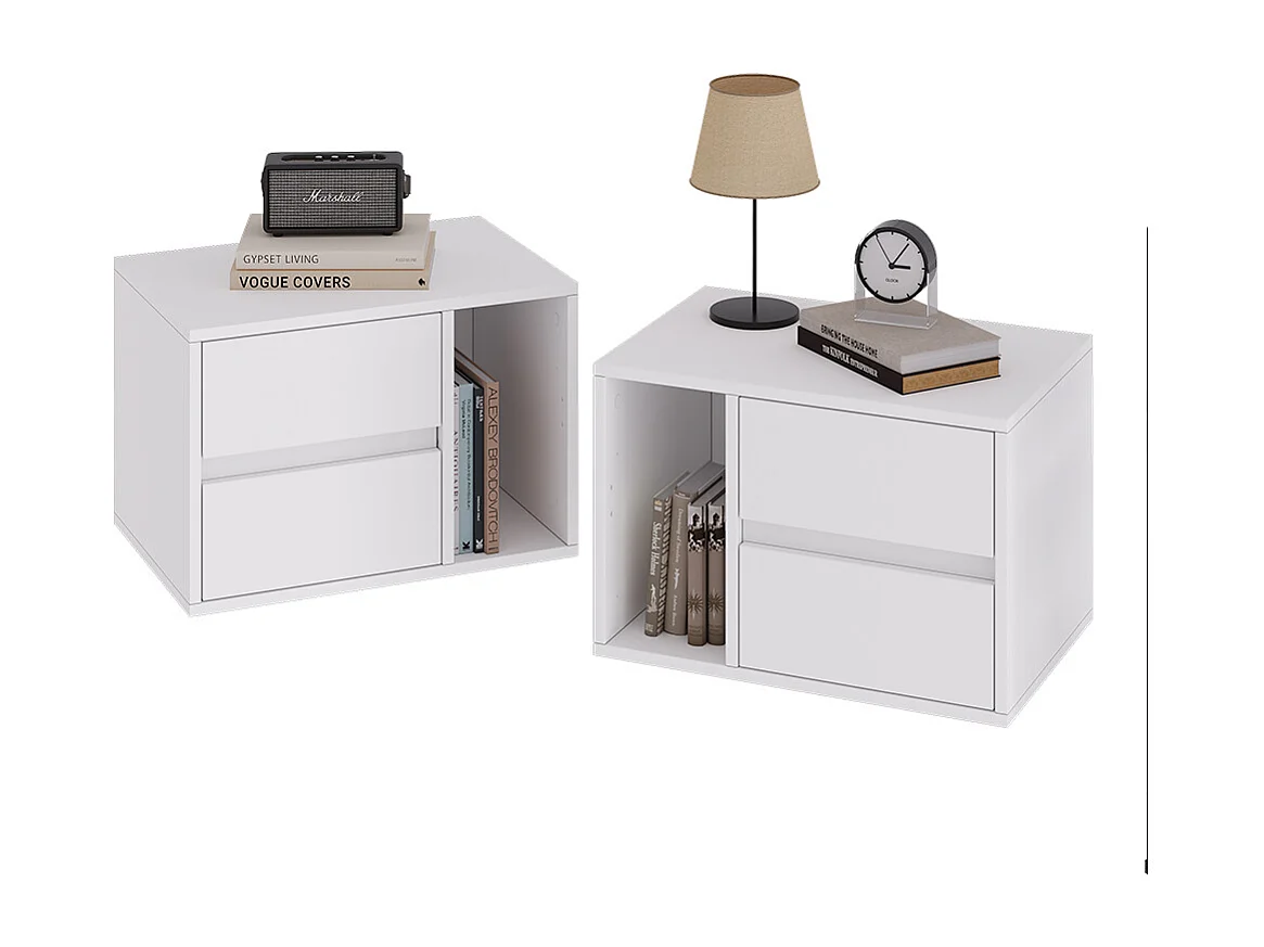 Table de nuit blanc 50x34x34 vimogo