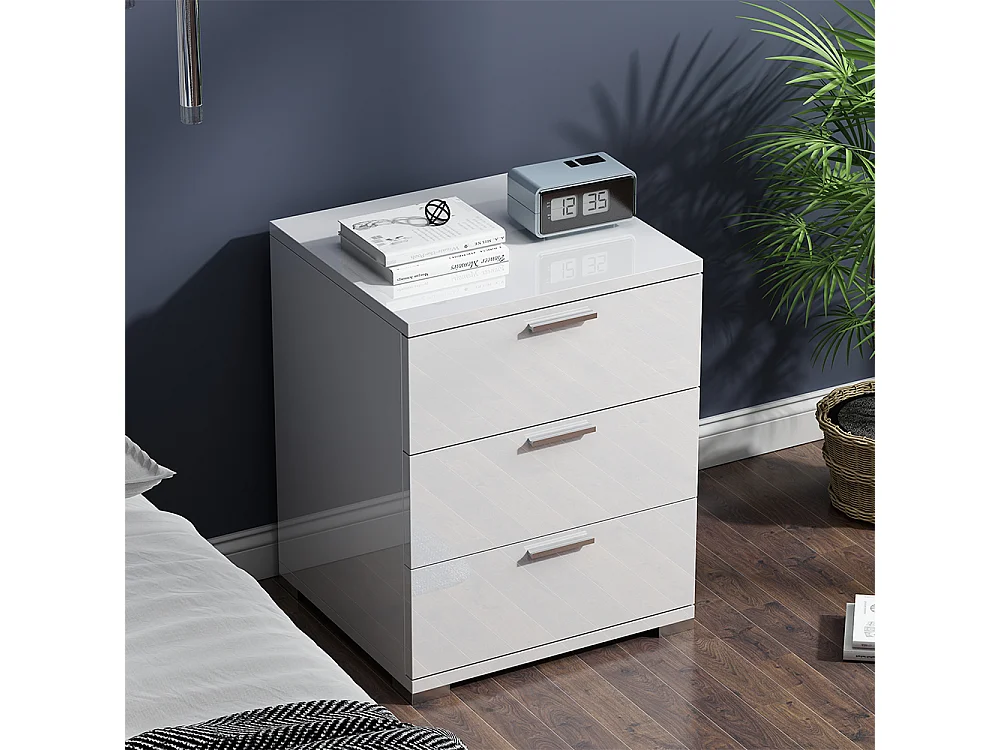 Nachttisch weiß hochglanz 46.2x42x60 marseille