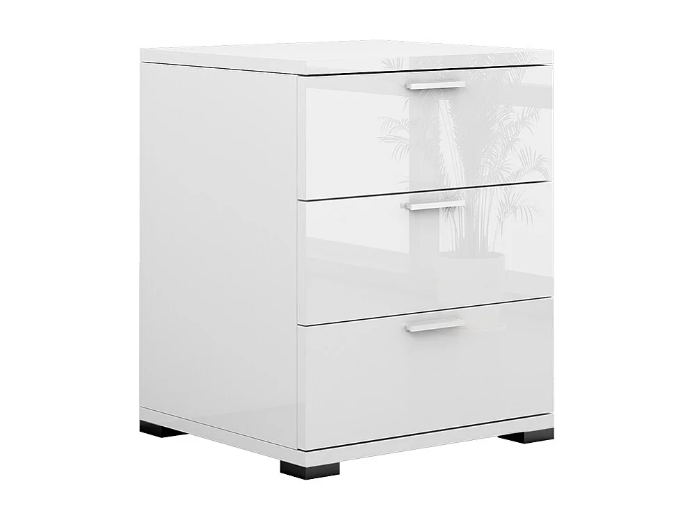 Nachttisch weiß hochglanz 46.2x42x60 marseille