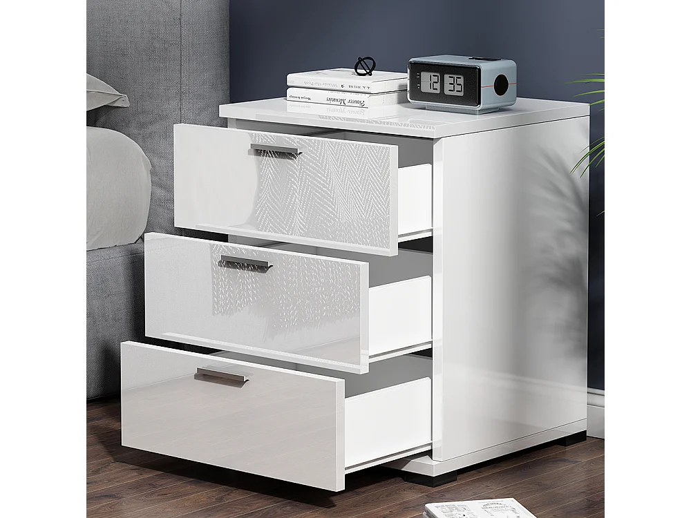 Nachttisch weiß hochglanz 46.2x42x60 marseille
