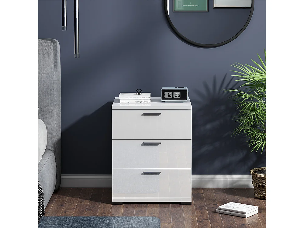 Nachttisch weiß hochglanz 46.2x42x60 marseille