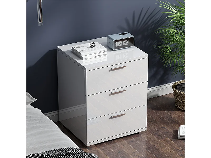 Nachttisch weiß hochglanz 46.2x42x60 marseille