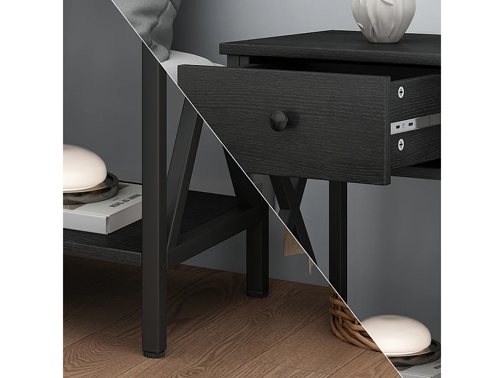 Nachttisch schwarz 40x30x55 keno