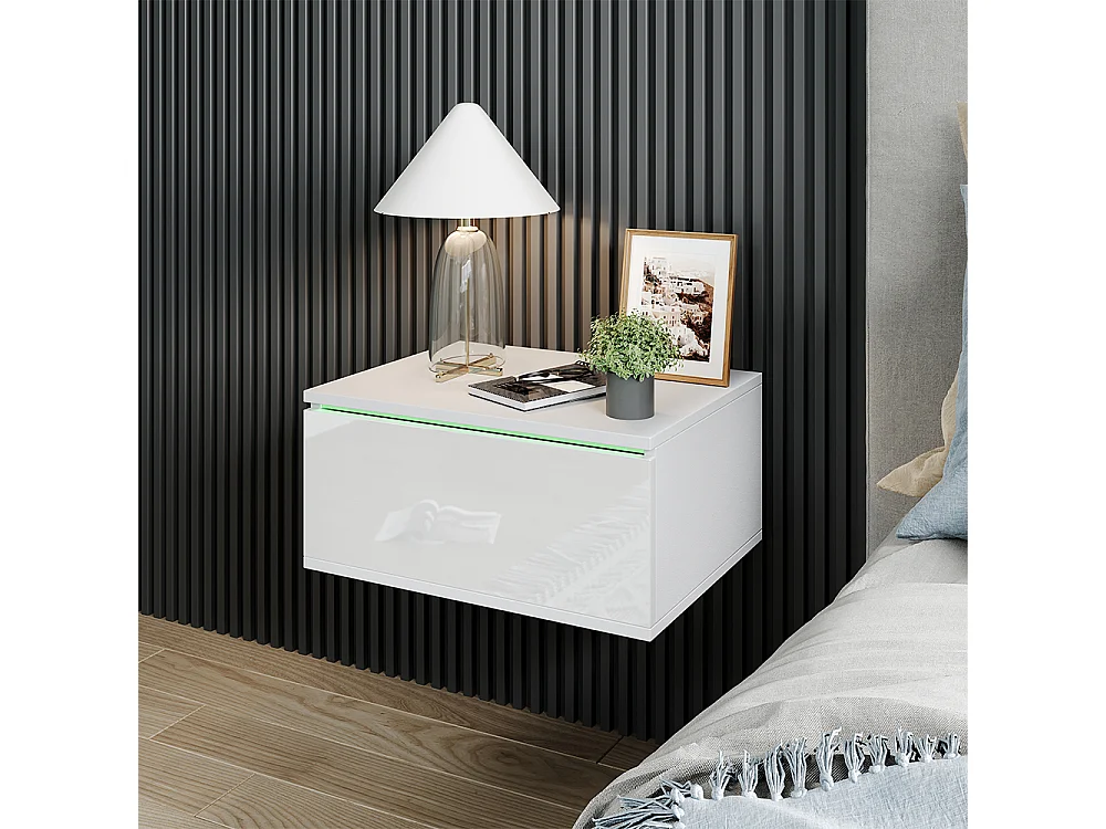 Table de chevet blanc 49x38x23 samira