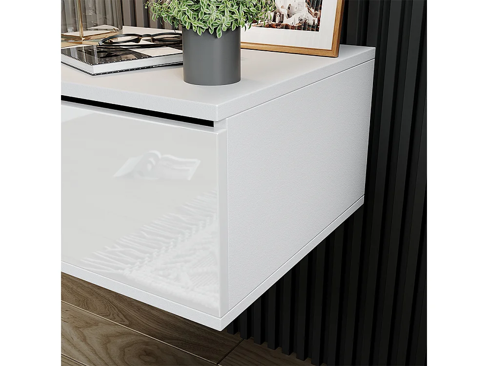 Table de chevet blanc 49x38x23 samira