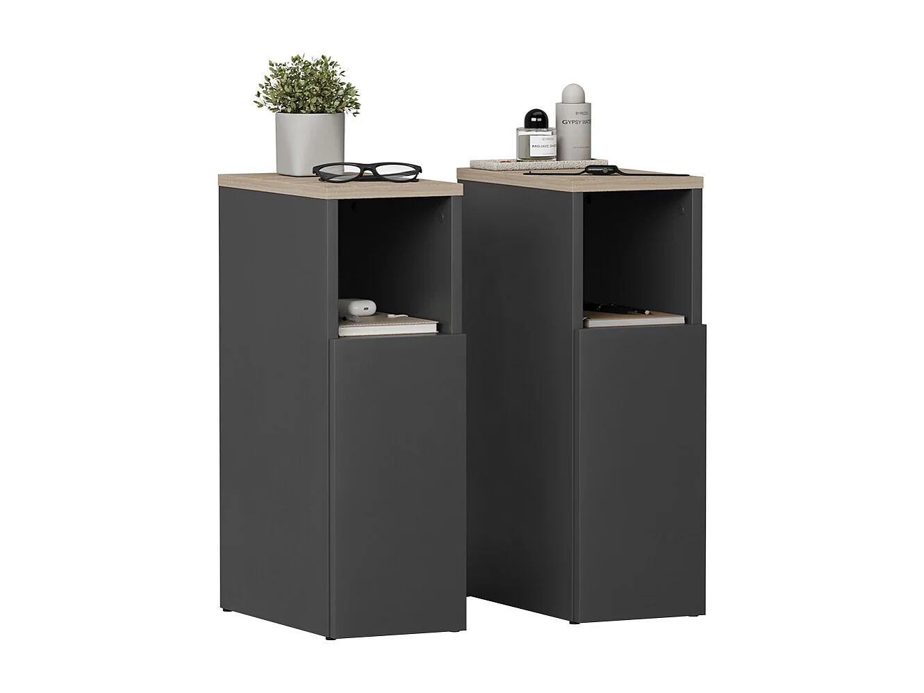 Nachttisch anthrazit/sonoma 20x35x59.5 enton