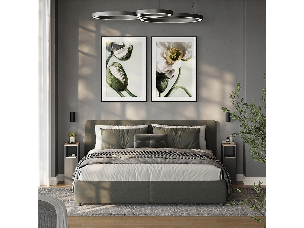 Table de nuit anthracite/sonoma 20x35x59.5 enton