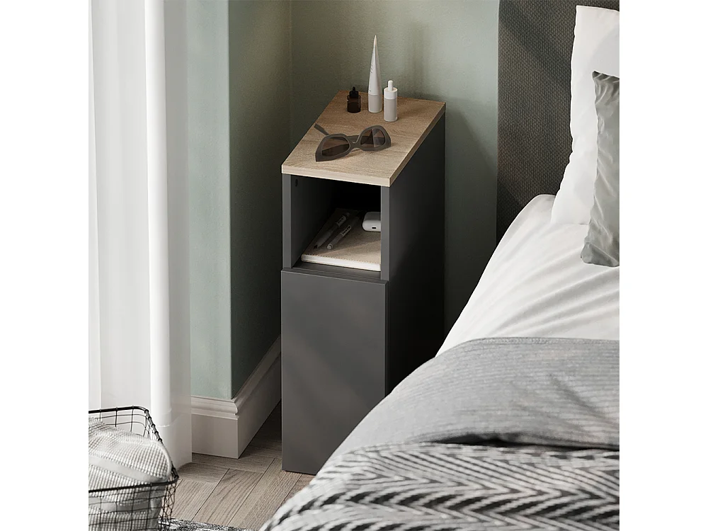 Table de nuit anthracite/sonoma 20x35x59.5 enton