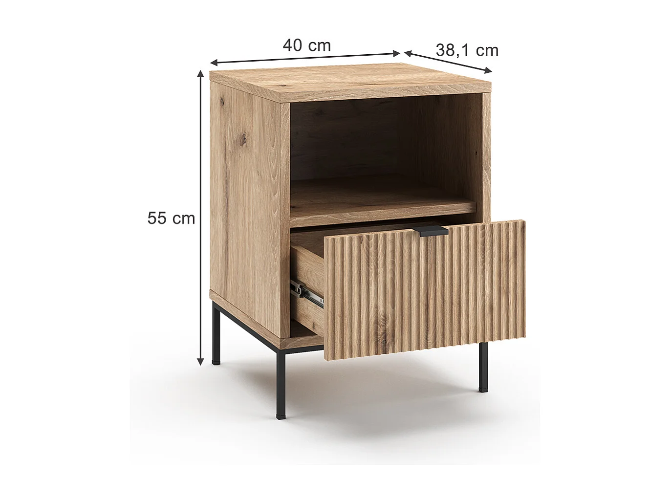 Nachttisch viking oak 40x38.1x55 eliza