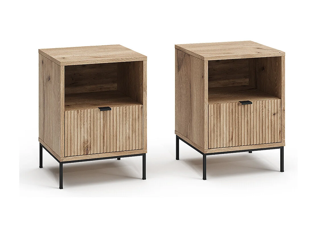 Table de nuit chêne viking 40x38.1x55 eliza