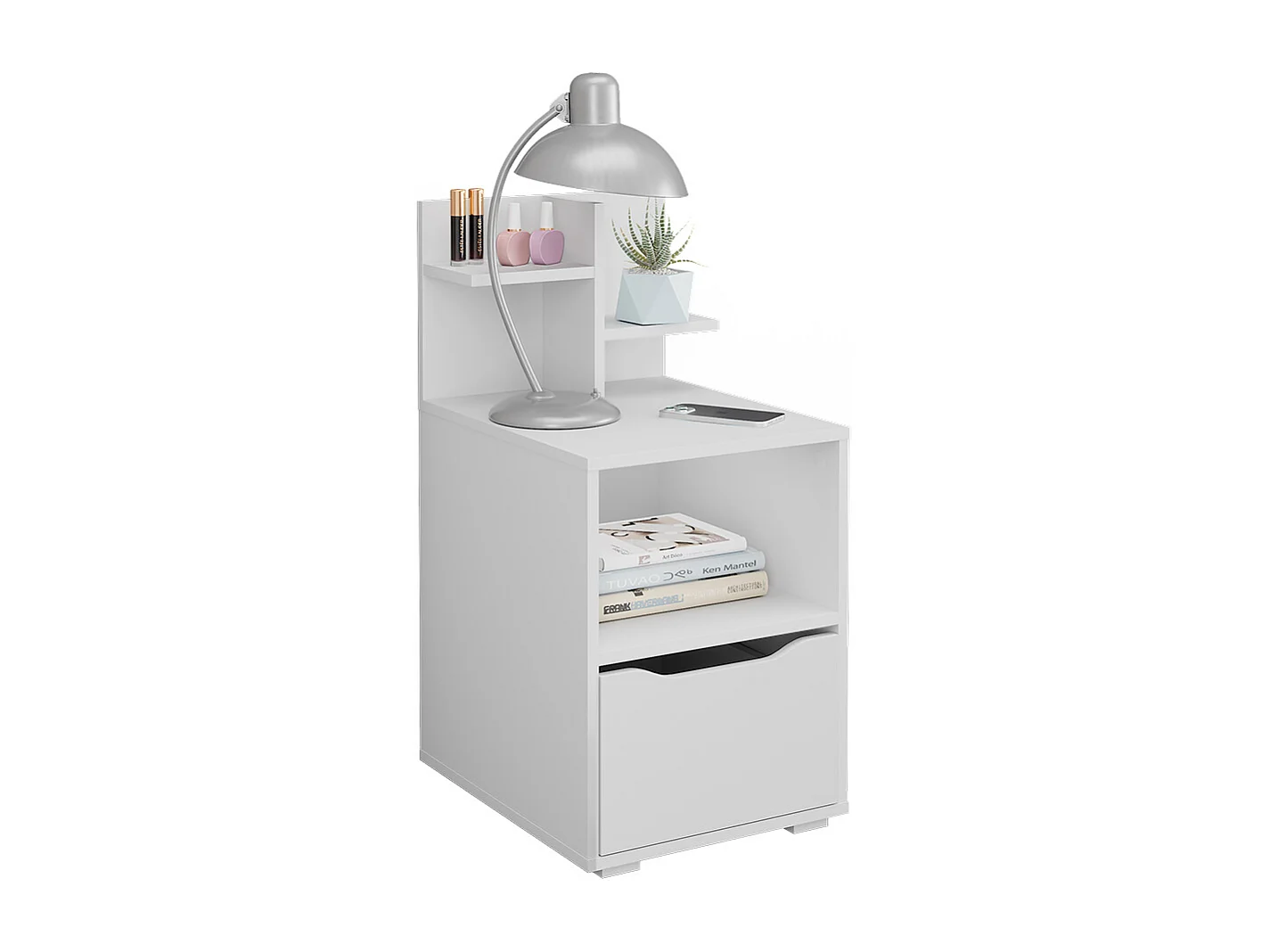 Table de nuit blanc 40x48x82.2 ruben