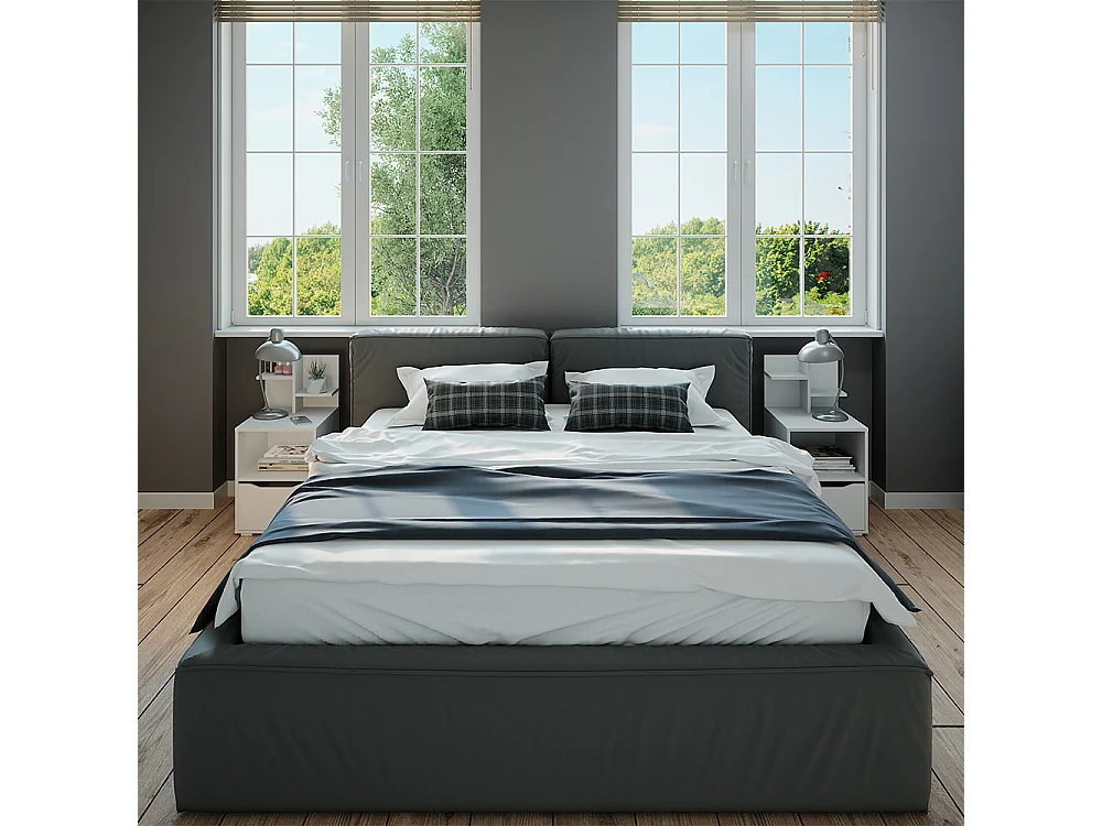 Table de nuit blanc 40x48x82.2 ruben