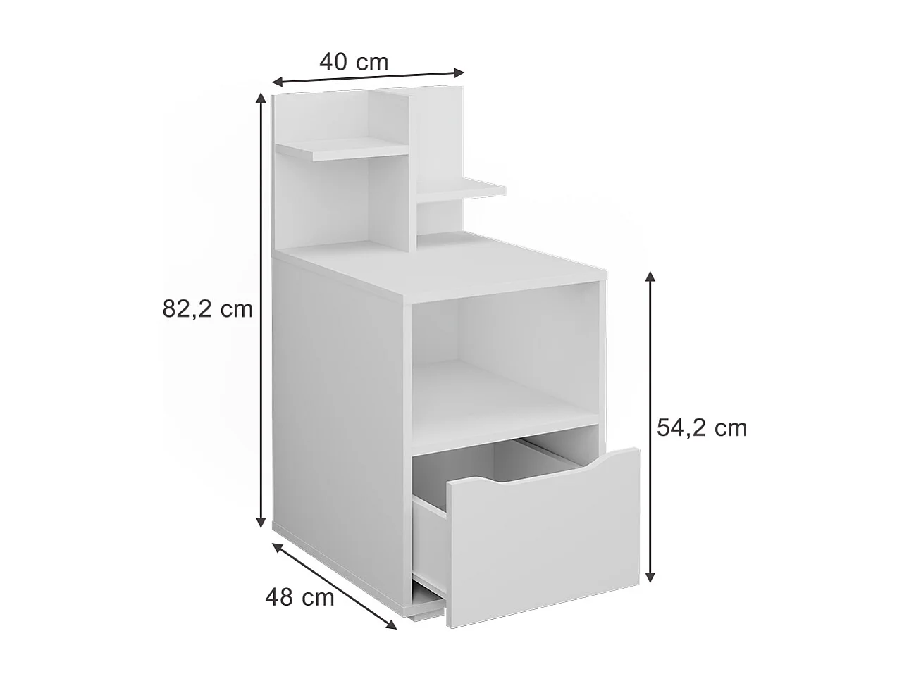 Sengebord hvid 40x48x82.2 ruben