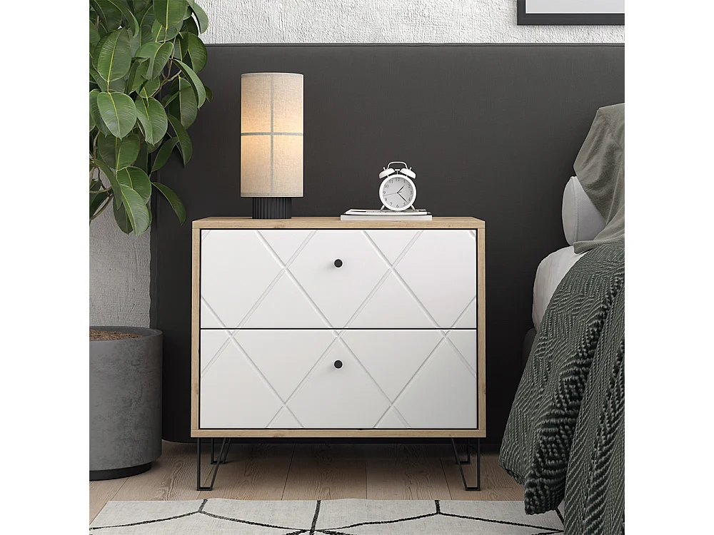 Mesilla de noche roble artesanal 66x36x60.2 nizza