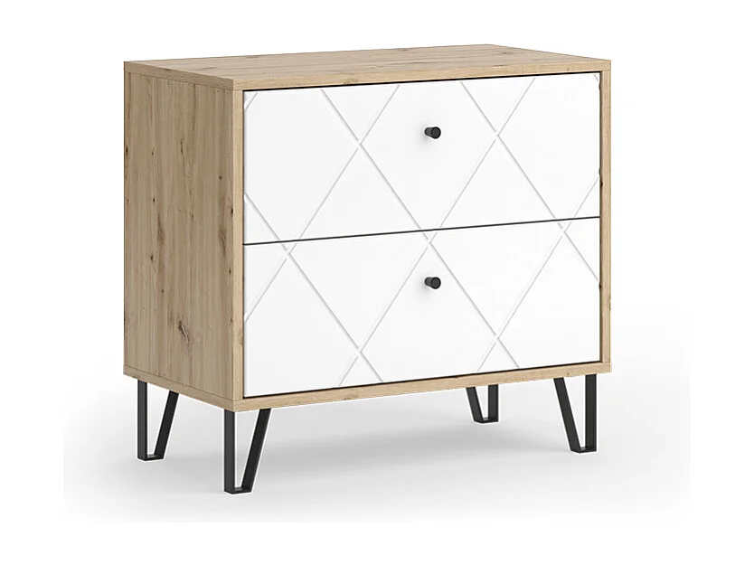 Table de chevet chêne artisan 66x36x60.2 nizza