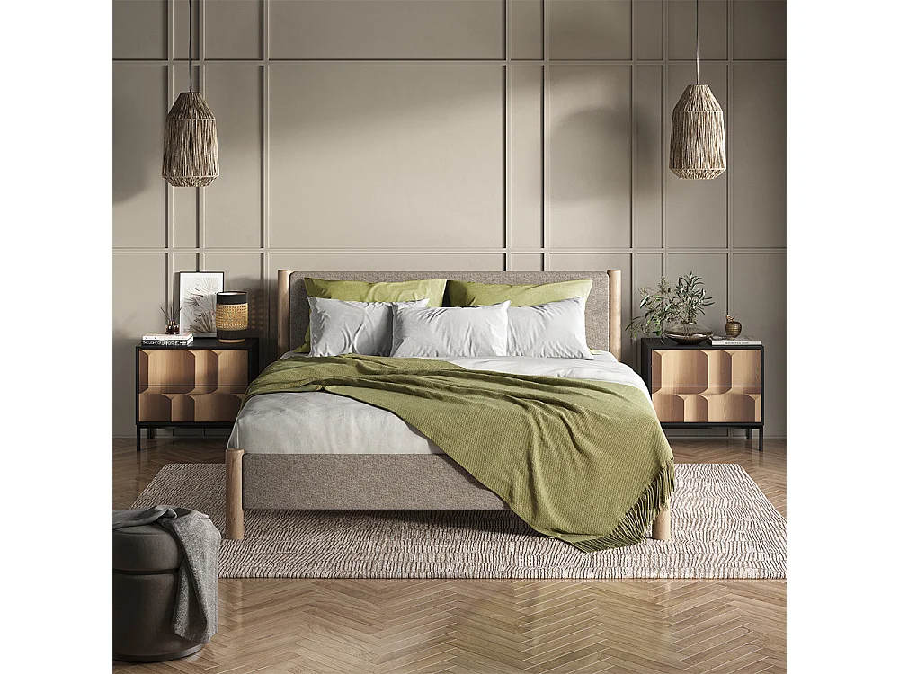 Nachttisch schwarz/eiche 66x36x60 eliza