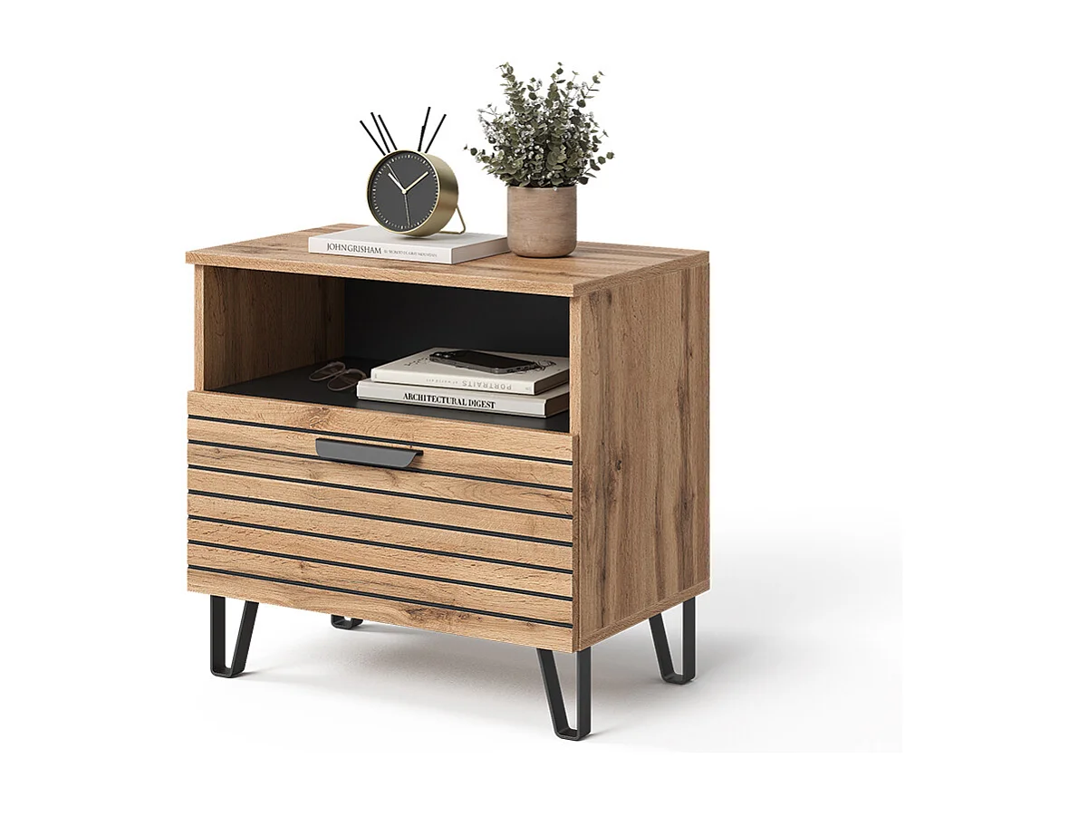 Mesilla de noche roble wotan 60x38x58 amber