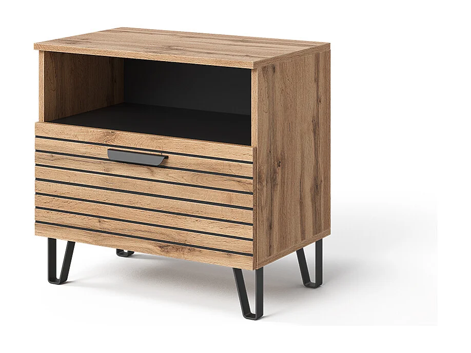 Comodino quercia wotan 60x38x58 amber