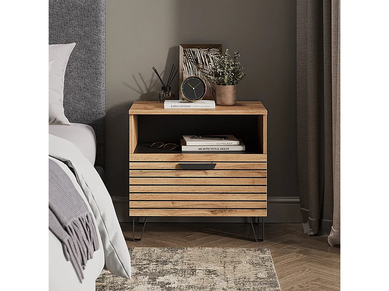 Stolik nocny oak wotan 60x38x58 amber