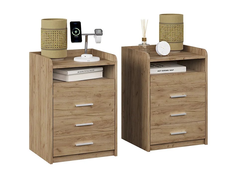 Mesilla de noche roble dorado 45x40x64 edis