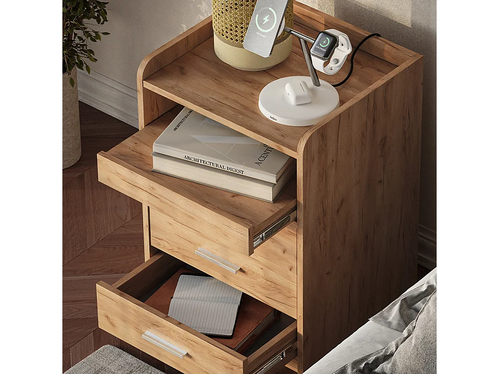 Mesilla de noche roble dorado 45x40x64 edis