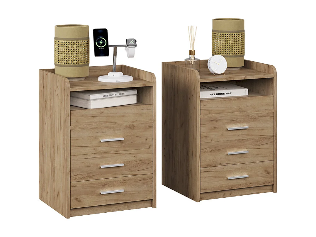 Mesilla de noche roble dorado 45x40x64 edis