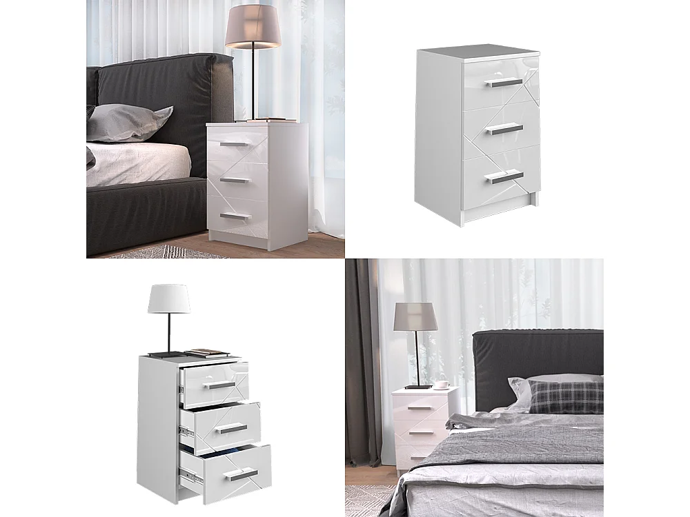 Stolik nocny biały 35.5x37.6x66 irma