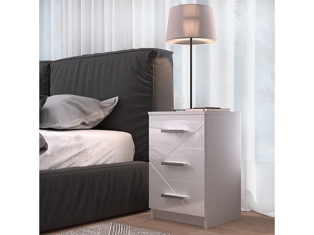 Table de chevet blanc 35.5x37.6x66 irma