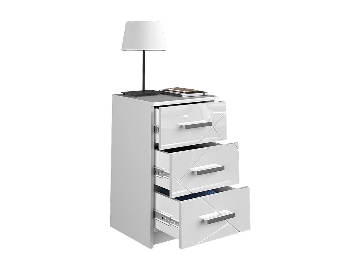 Table de chevet blanc 35.5x37.6x66 irma