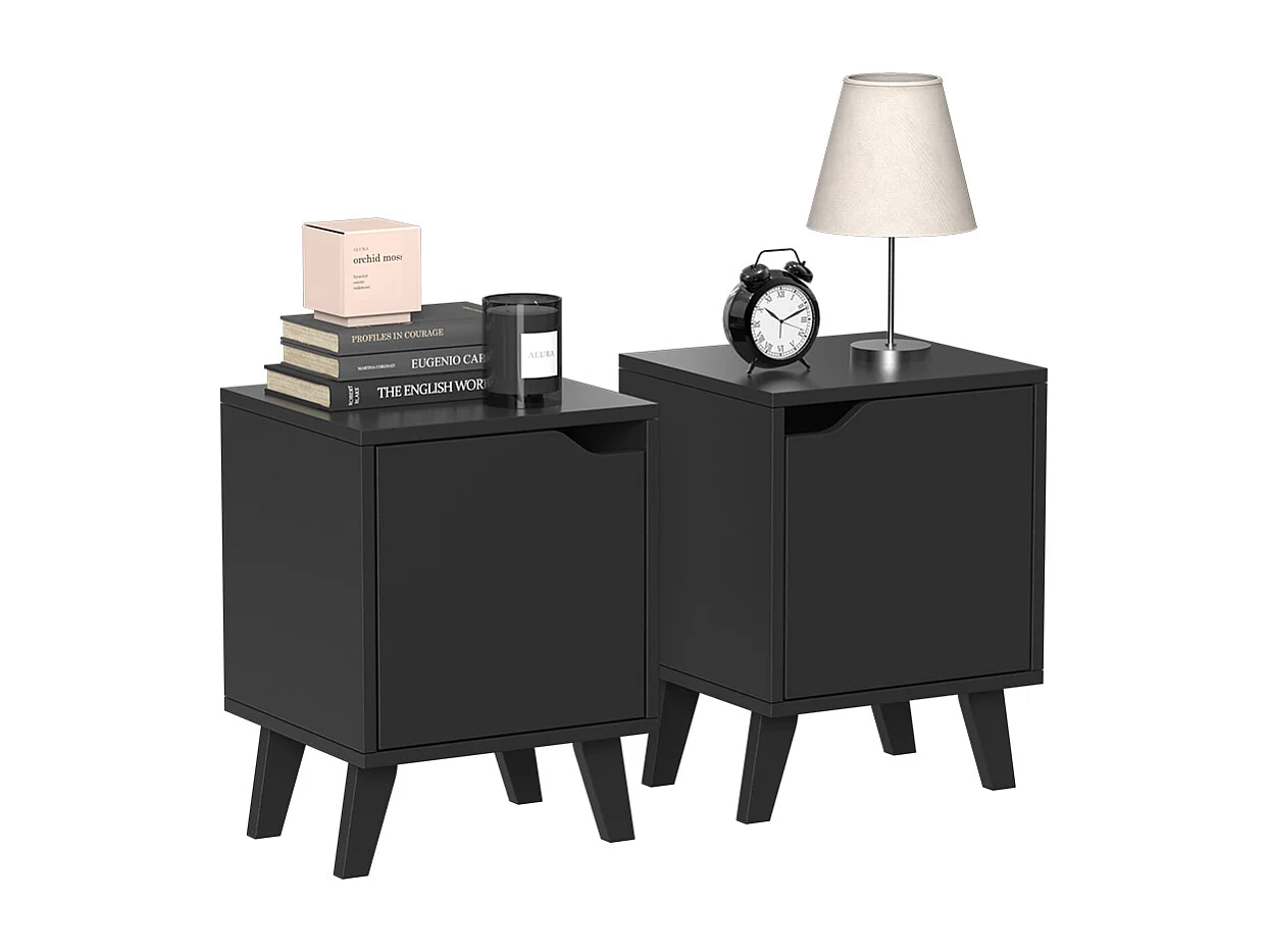 Table de nuit noir 34.5x32x47 malu