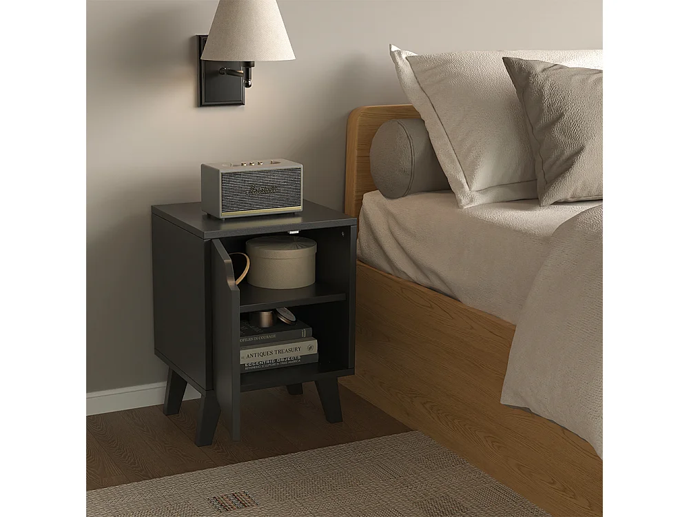 Table de nuit noir 34.5x32x47 malu