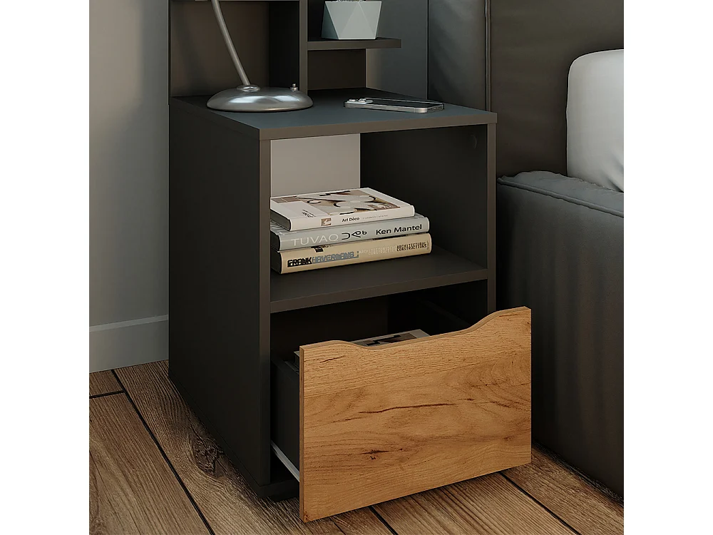 Comodino quercia dorata 40x48x82.2 ruben